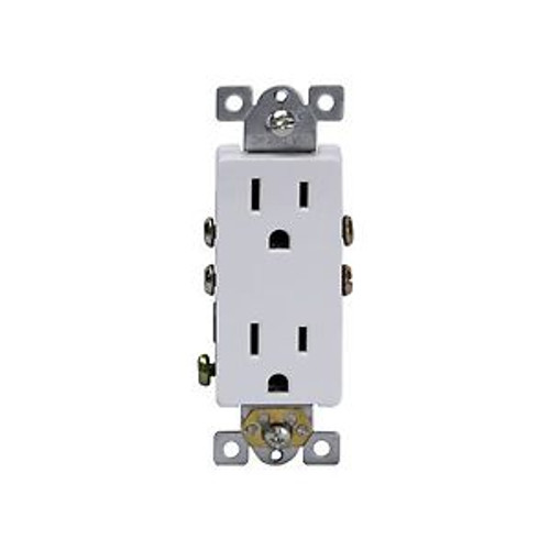 100/Pk Residential Decorator 15A Receptacles 5-15R Outlets 125V Plugs M61501-W