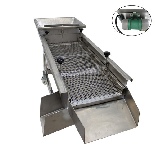 New 220V Full Stainless Linear Vibrating Screen 6mm Screen Electric Shaker