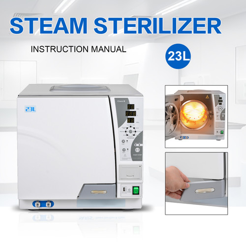 New 23L Class B Dental Autoclave Pre-vacuum Steam Sterilizer Built-in