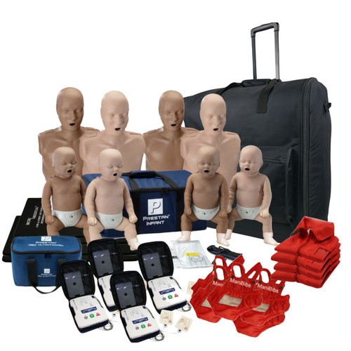 New CPR Adult Manikin 4-Pack & Infant Manikin 4-Pack w. Feedback, AED