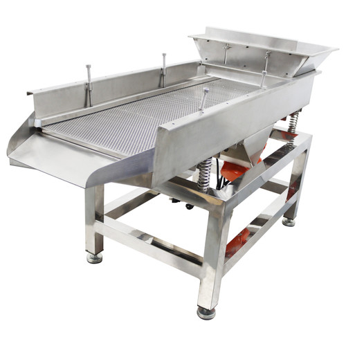 New 110V Stainless Steel Linear Vibrating Screen with 5mm Screen Dual Motor