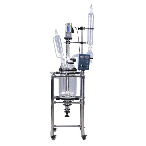 New 10L Double-Layer Glass Jacket Reactor Jacketed Mixing Reactor 110V 60HZ