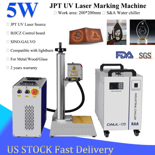 New JPT 335-5W UV Laser Marking Engraver Machine for glass plastic Water
