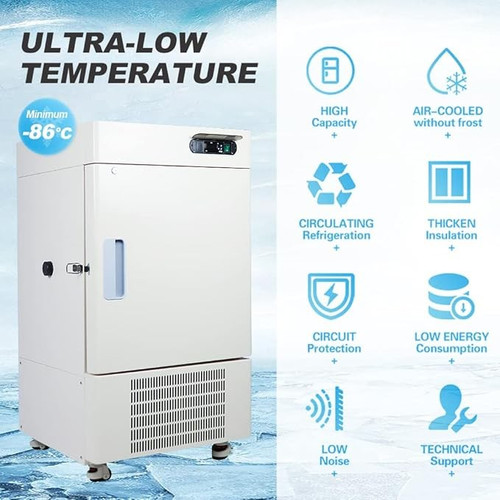New 58L -86C Lab Low Temperature Freezer Ultra-cold Refrigerator Cryogenic