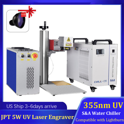 New 5W JPT UV Laser Engraver Marking Machine for Glass/plastic Mark S&A