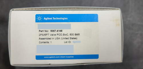 NEW Agilent Valve, bio-inert, 2-position/6-port valve, 600 bar p/n 5067-4148