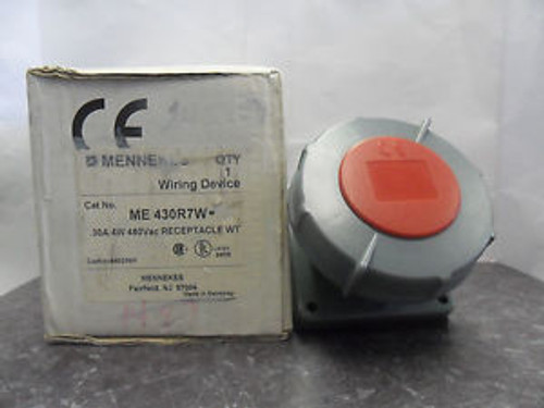 New Mennekes Me 430R7W Receptacle 30 Amp 4W 480 Vac Hubbell Hbl430R7W Nib