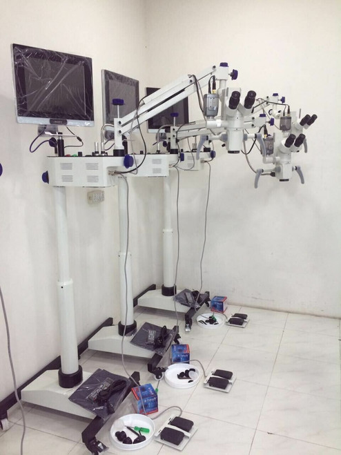 New Floor stand Dental Microscope with 45 Degree Incline Binoculars DOES