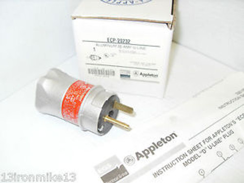 New Appleton Ecp-20232 20-Amp Explosion Proof Plug 20A 250V 2P 3W Ecp20232 Nib