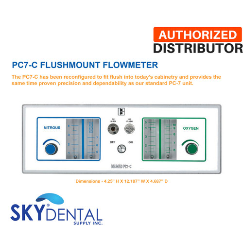 New Belmed Dental Flush Mount Flowmeter Head ONLY PC7-C 5500