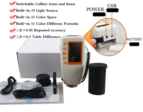 New Spectrophotometer Color Difference Analyzer Tester Colorimeter 4mm 8mm