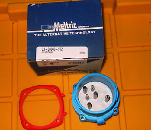 Meltric Inlet Plug 35-34043-972 V Pin & Sleeve Receptable. Inlet/Plug  No Cover