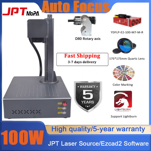 New 100W JPT Auto Focus Fiber Laser Marking Machine ColorMarker Engraver