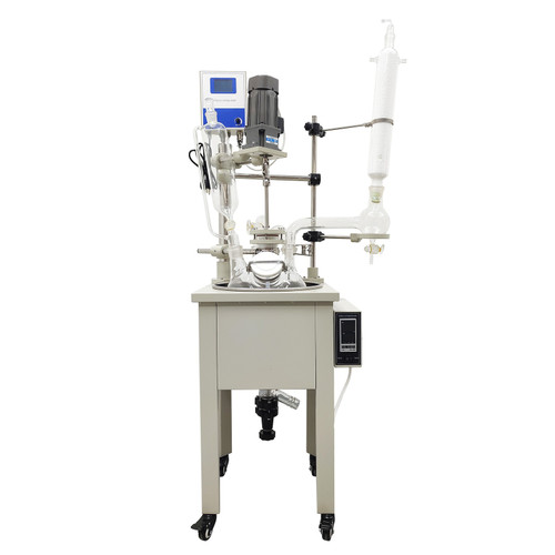 New 110V 10L Single Layer Glass Reactor Laboratory Chemical Jacketed