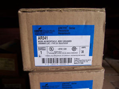 Crouse Hinds Ar341 30 Amp Arktite Receptacle  4W 4P New