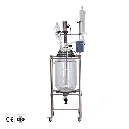 New 100L Large Lab Reactor Chemical Industrial Jacket Glass Reactor