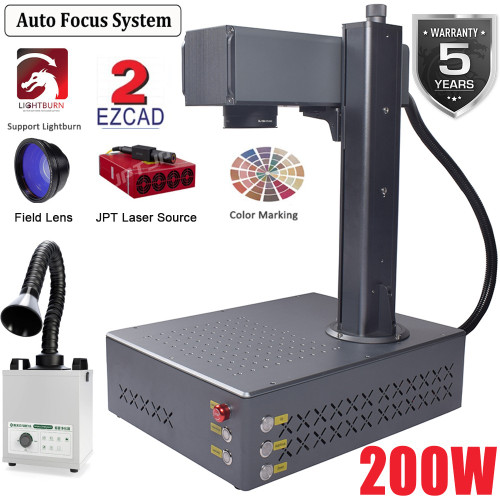 New 200W JPT Auto Focus Fiber Laser Engraving Marking Machine Color-Marker
