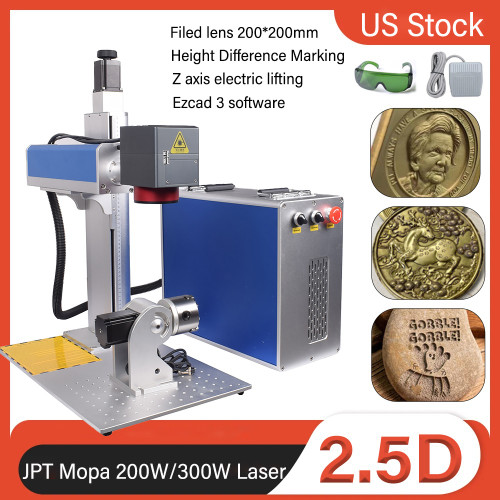 New 2.5D JPT Mopa 200W 300W Fiber Laser Marking Engraving Machine for
