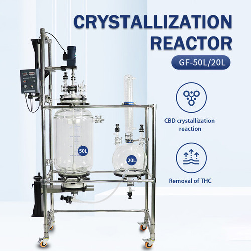New 50L Crystallization Jacketed Glass Reactor Nutsche Mixing Filtration