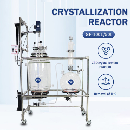 New 100L Crystallization Reactor Jacketed Glass Reactor Filter 50L