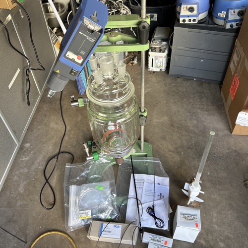 NEW Chemglass 5L JACKETED PROCESS REACTOR SYSTEM with STAND