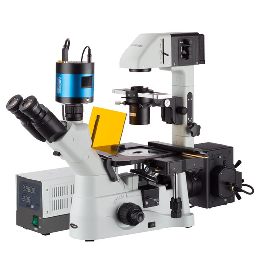 New Inverted Phase-Contrast Fluorescence Microscope 40X-1500X w 6MP