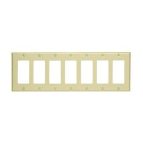 Decora Switch 7-Gang Plate Ivory 80407-I Leviton Mfg Decorative Switch Plates