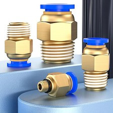 Pc Pneumatic Male Thread Adaptor Pipe Push Fit Straight Quick Connectors Fitting