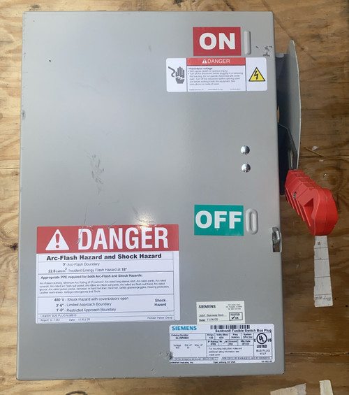 Slvbr3634 Siemens Sentron Fusible Switch Bus Plug 600V 100Amps