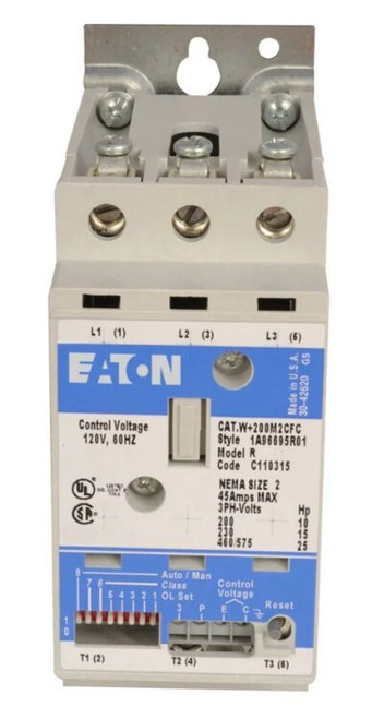 W+200m2cfc - Eaton Motor Starter 3 Pole 3 Phase 600v 45a 110v Coil