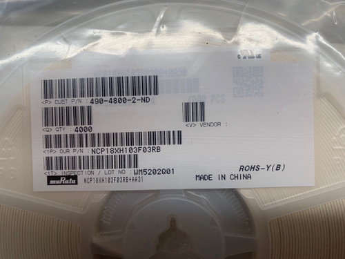 Murata Electronics Ncp18xh103f03rb Smd 0603 Ntc Thermistor Resistor 10k 1