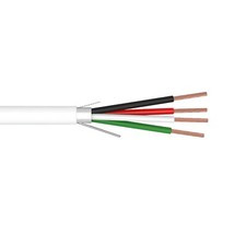 500' 16 Awg 4 Conductor Shielded Plenum Security Alarm Cable Cmp White 300v