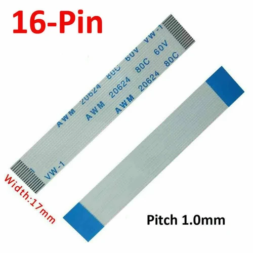 16-pin Ffc/fpc Flexible Flat Cable Width 17mm Pitch 1.0mm 80c 60v L 50mm-3000mm