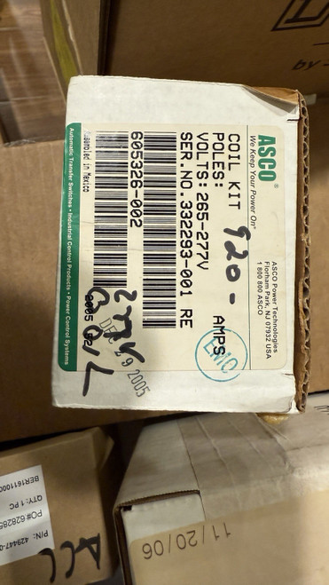 Asco 605326-002 277v Coil for Asco 920 Contactor