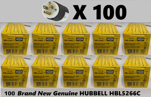 100 Hbl5266c 15a 125v Pbg Edison Body Genuine Hubbell Male Cable-end