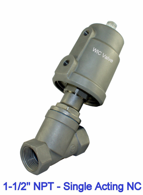 1.5" Pneumatic Single Acting Spring Return Air Actuated Angle Seat Steam Valve