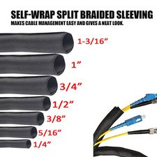 Braided Split-sleeve Wire Loom for High-temperature Auto Cable Harness Wrap