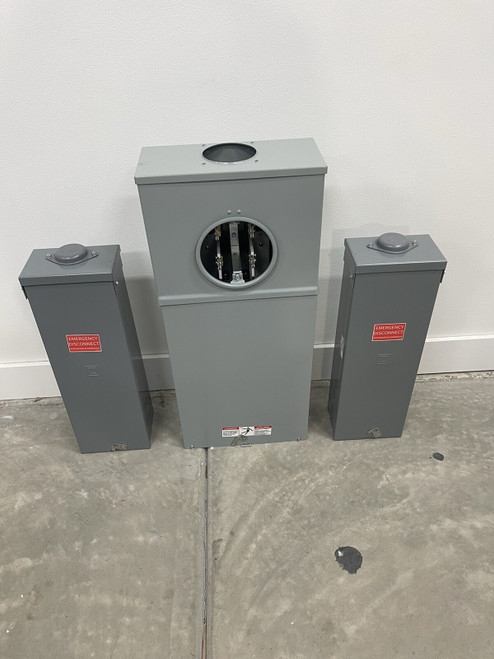 400 / 320 Amp Meter Base / Socket Eaton 324n W/2 200a Main Breakers/discounnects