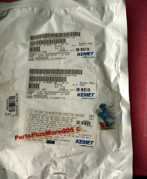 300-pcs. Mil-spec Kemet Rohs T521w476k20ate0457706