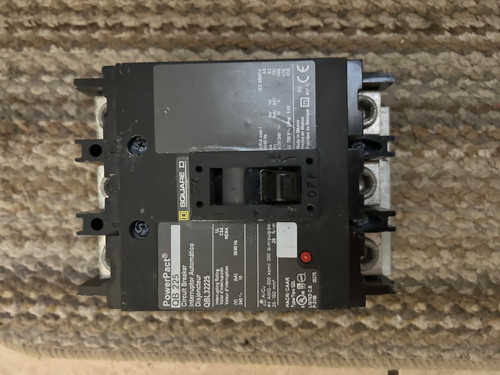 Used Square D PowerPact QB 225 Circuit Breaker QBL32225 225A 240V 3P - Product Image
