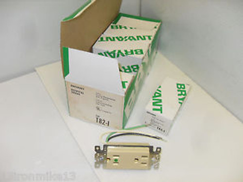 Box -10 New Bryant/Hubbell T82-I 15-Amp 125V Ivory Hospital Grade Receptacle 15A