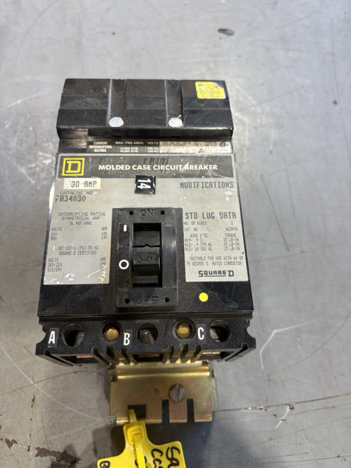 Used Square D FA34030 30 Amp Circuit Breaker - Product Image