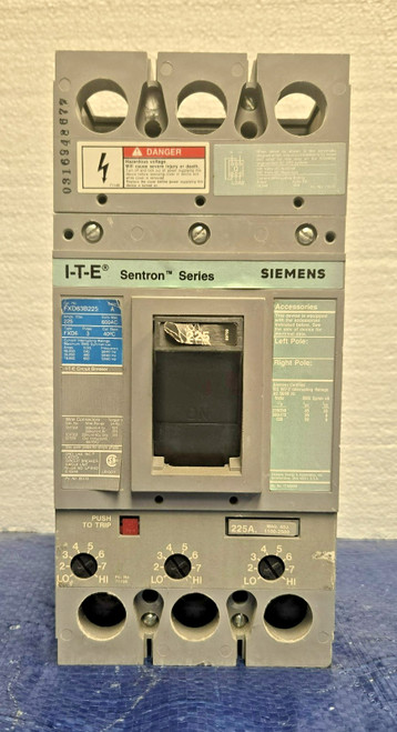 Used Siemens Sentron Cat. No. FXD63B225 225 Amp 600 Volt Circuit Breaker - Product Image