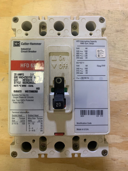 Used electrical circuit breakers HFD3020 - Product Image