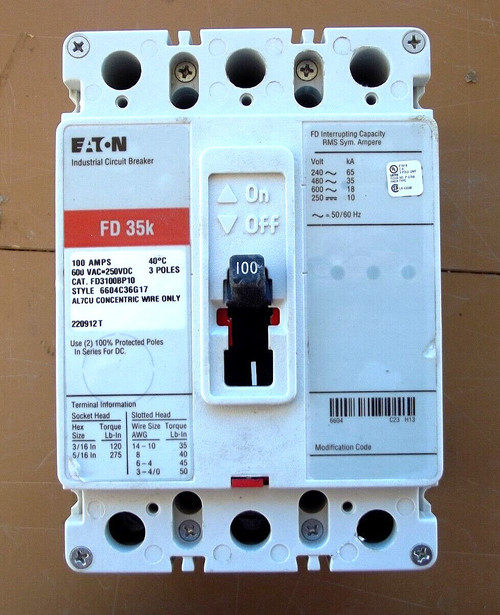 Refurbished EATON FD3100BP10 circuit breaker, 42f NA - Product Image