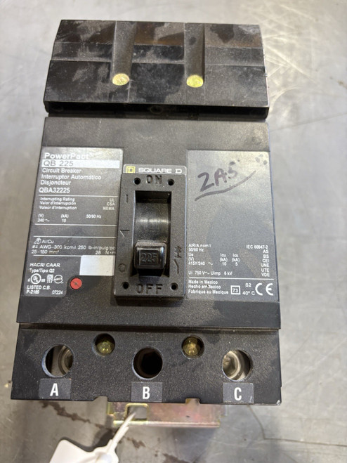 Used Square D QBA32225 225 Amp Circuit Breaker - Product Image