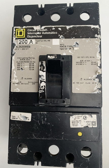 Used 200 A Circuit breaker interruptor automatic disjoncteur - Product Image