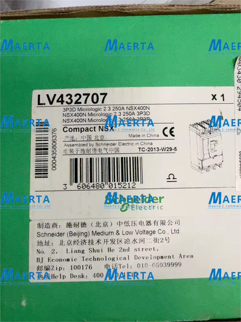 New 1PC NEW LV432707 3P3D Micrologic 2.3 250A NSX400N Molded Case Circuit Breaker - Product Image
