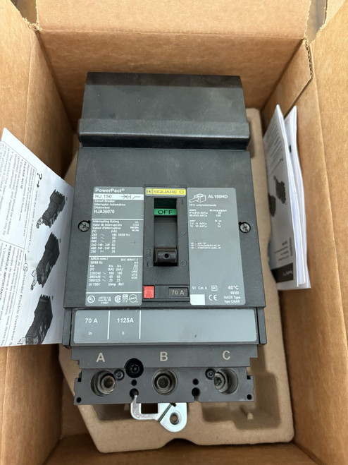 Used SQUARE D HJA36070 POWERPACT 70 AMP 600V - Product Image