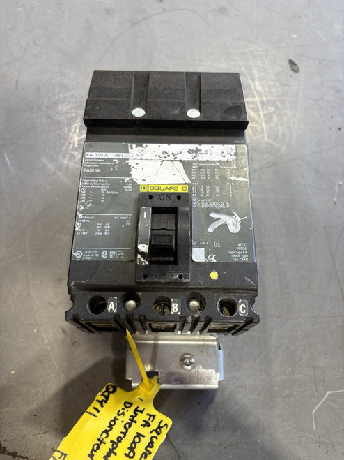 Used Square D FA36100 100 Amp Circuit Breaker - Product Image